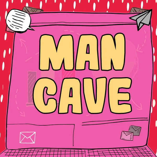 Didascalia Testo Che Presenta Man Cave Business Idea Una Stanza — Foto Stock