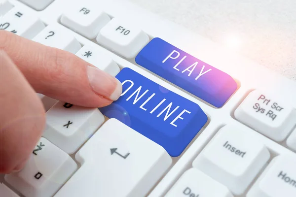 Texte Inspirant Play Online Business Présente Jeu Vidéo Joué Sur — Photo