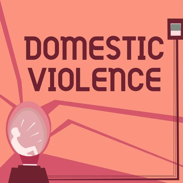 Texto Mano Violencia Doméstica Idea Negocios Comportamiento Violento Abusivo Dirigido —  Fotos de Stock