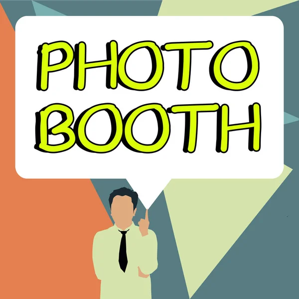 Text Caption Presenting Photo Booth Business Overview Form Photo Sharing — Stock Photo, Image