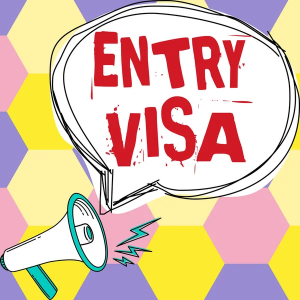 영감을 Entry Visa Word Written Permission Enter Country You National — 스톡 사진