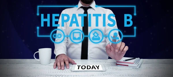 Ruční Psaní Znamení Hepatitida Internet Koncept Těžká Forma Virové Hepatitidy — Stock fotografie