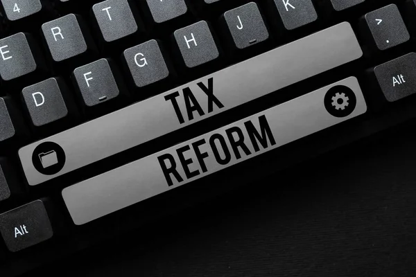 Titulek Představující Daňovou Reformu Koncepce Znamená Vládní Politiku Týkající Výběru — Stock fotografie