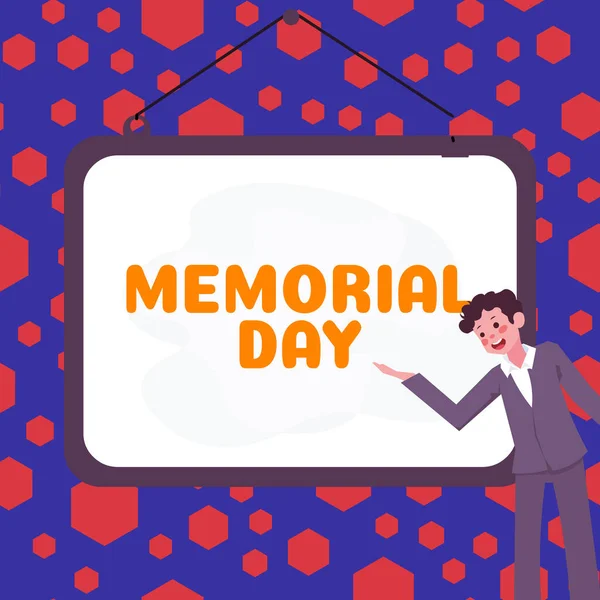 Handschrift Memorial Day Business Idee Ter Ere Herdenking Van Degenen — Stockfoto