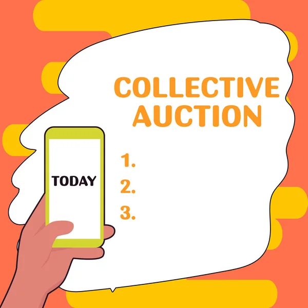 Text Showing Inspiration Collective Auction Word Written Gathering Measuring Information — Stock Photo, Image