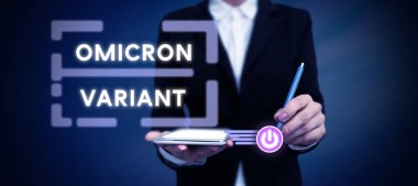 Kavramsal görüntü Omicron Varyantı, kavramsal fotoğraf yeni bir tür koronavirüsün neden olduğu hafif ve şiddetli solunum hastalıkları