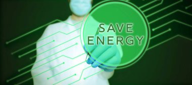 Tasarruf Enerjisi sunan metin başlığı, Benzer bir sonuca ulaşmak için kullanılan güç miktarını azaltmak için sözcük