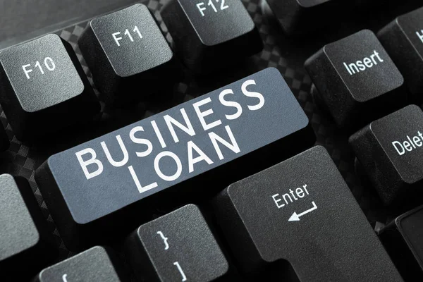 Testo Didascalia Che Presenta Business Loan Business Vetrina Credito Ipotecario — Foto Stock