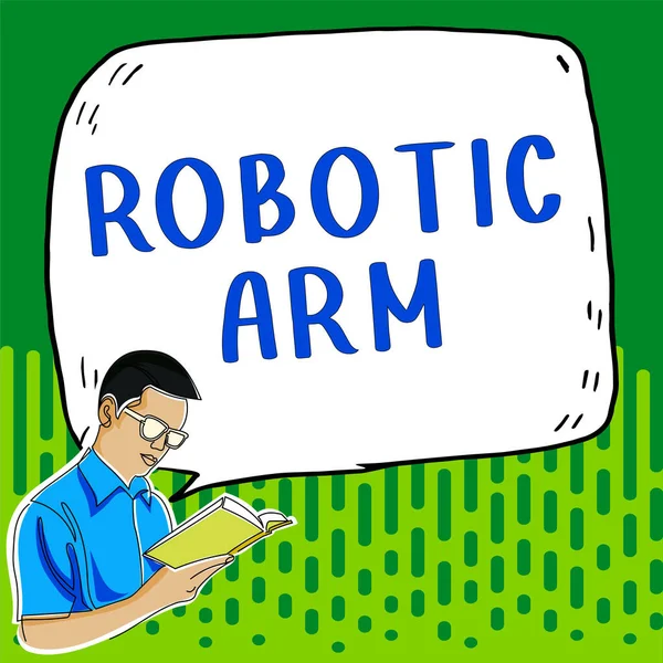 Inspiration Visar Tecken Robotarm Affärsidé Programmerbar Mekanisk Arm Med Liknande — Stockfoto