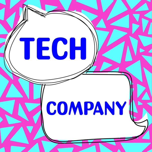 Conceptual Caption Tech Company Word Wpisany Firmę Która Wymyśla Lub — Zdjęcie stockowe