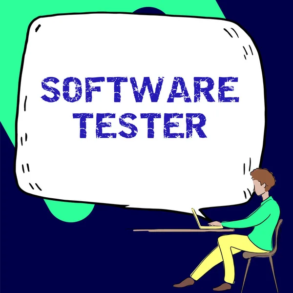 Software Tester Didascalia Concettuale Word Implementato Proteggere Software Attacchi Dannosi — Foto Stock