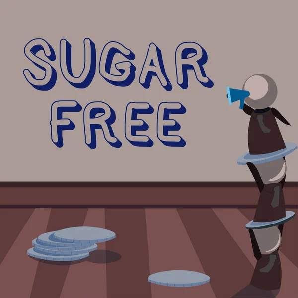 Exibição Conceitual Sugar Free Vitrine Comercial Contendo Uma Substância Adoçante — Fotografia de Stock