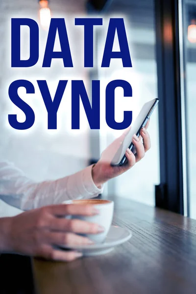 Conceptuele Weergave Data Sync Business Overzicht Gegevens Die Continu Wordt — Stockfoto