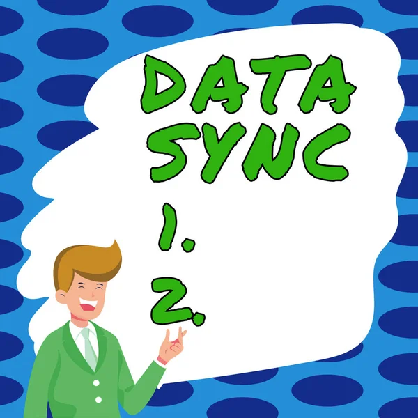 Tekst Bijschrift Presenteren Data Sync Woord Voor Gegevens Die Continu — Stockfoto