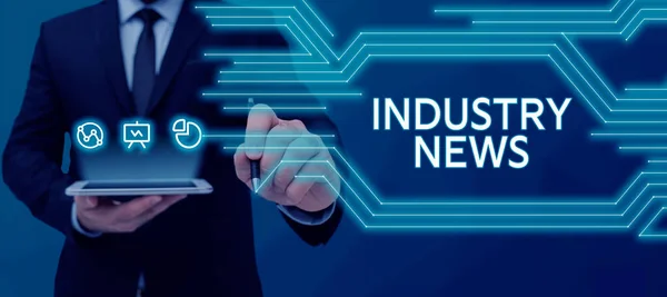 Podpis Tekstowy Prezentujący Industry News Concept Znaczenie Technical Market Report — Zdjęcie stockowe