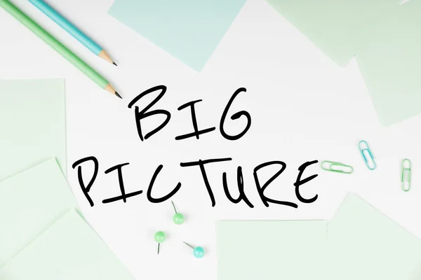 Hand Writing Sign Big Picture Business Idea Most Important Facts — Stock Photo, Image