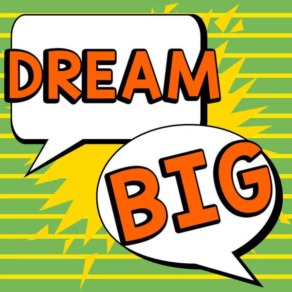 Inspiratie Toont Teken Dream Big Woord Voor Denken Aan Iets — Stockfoto