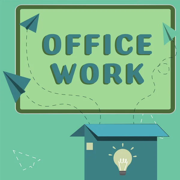 Koncepcyjny Wyświetlacz Office Work Business Prezentuje Wszelkie Prace Biurowe Lub — Zdjęcie stockowe