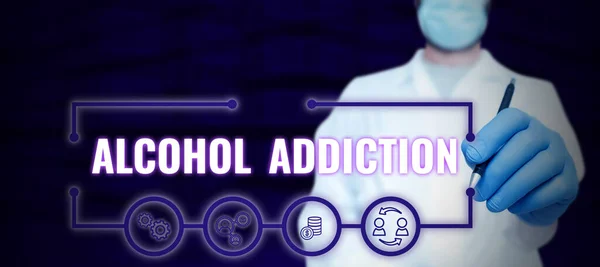 Yazısı Metni Alkol Bağımlılığı Sık Aşırı Alkol Tüketimiyle Karakterize Edilen — Stok fotoğraf
