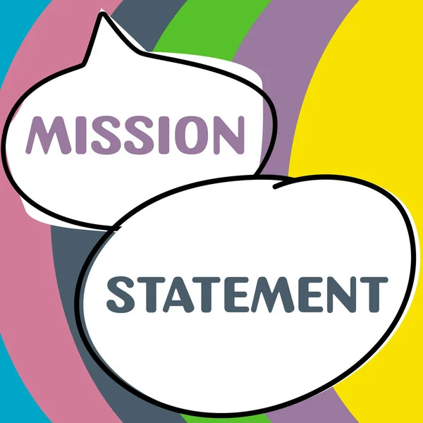 Sign Display Mission Statement Business Overview Sintesi Formale Degli Obiettivi — Foto Stock