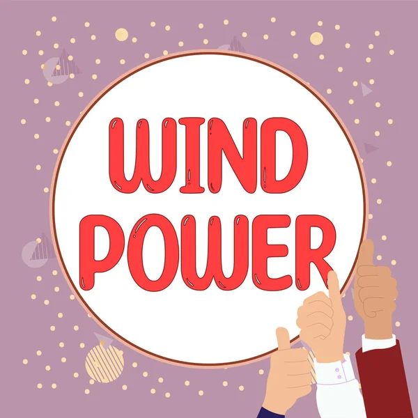 Inspirace Ukazující Znamení Větrná Energie Podnikatelský Záměr Využití Proudění Vzduchu — Stock fotografie