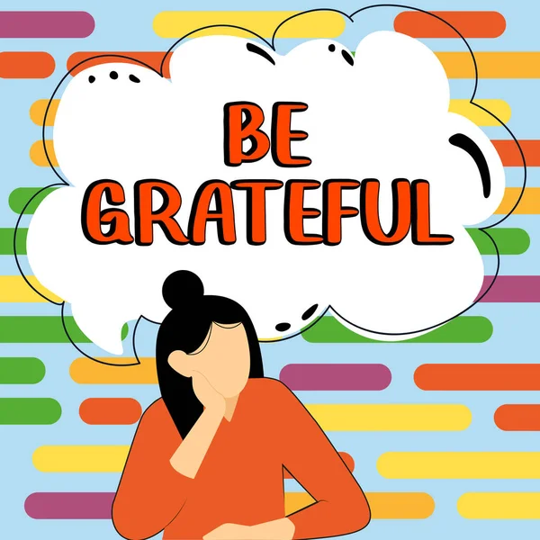 Zarejestruj Wyświetlając Wdzięczny Koncepcja Oznacza Uczucie Lub Wykazując Wdzięczność Coś — Zdjęcie stockowe