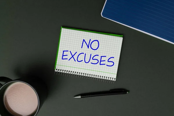 Tekst Met Inspiratie Excuses Business Showcase Vertelt Iemand Niet Vertellen — Stockfoto