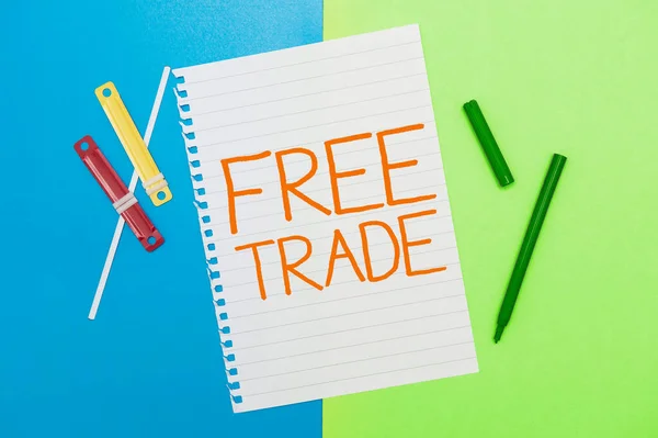 Sign Displaying Free Trade Business Concept Ability Buy Sell Your — Stock Photo, Image