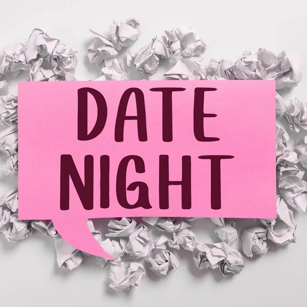 Legenda Texto Apresentando Date Night Business Abordagem Momento Que Casal — Fotografia de Stock