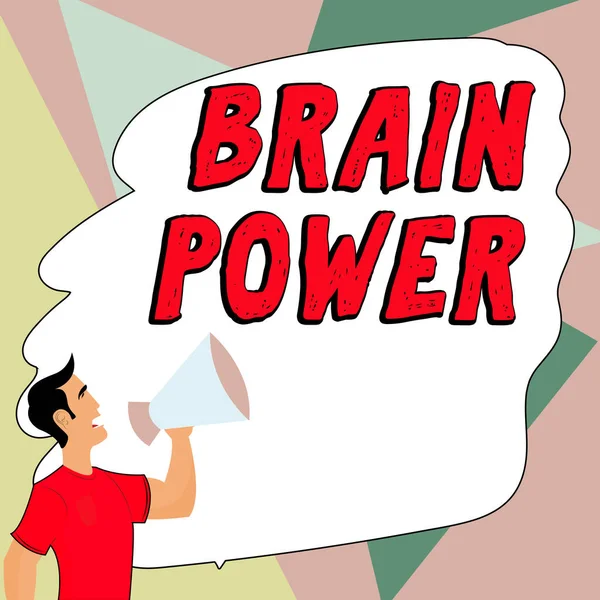 Написання Вручну Знака Brain Power Демонстрація Бізнесу Здатність Розуміти Отримувати — стокове фото