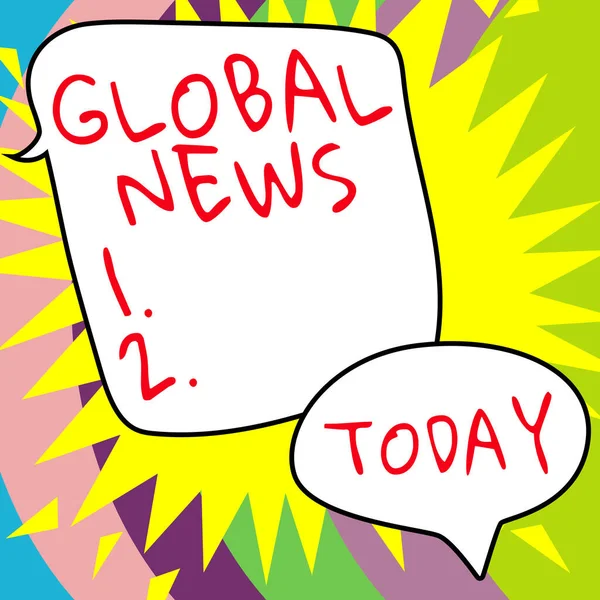 Text Der Inspiration Zeigt Global News Business Overview Welt Bemerkenswerte — Stockfoto