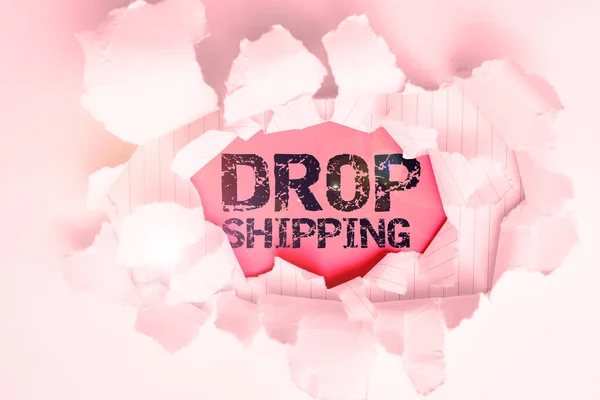 Escrevendo Exibindo Texto Drop Shipping Visão Geral Negócio Para Enviar — Fotografia de Stock