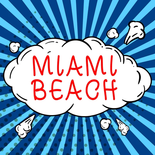 写文章展示迈阿密海滩 商业概览佛罗里达迈阿密 戴德县海滨度假城 — 图库照片