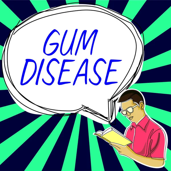 Text caption presenting Gum Disease, Business concept Inflammation of the soft tissue Gingivitis Periodontitis