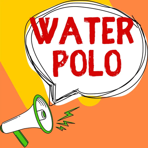 Εννοιολογική Λεζάντα Water Polo Εννοιολογική Φωτογραφία Ανταγωνιστική Ομαδικό Άθλημα Παίζεται — Φωτογραφία Αρχείου