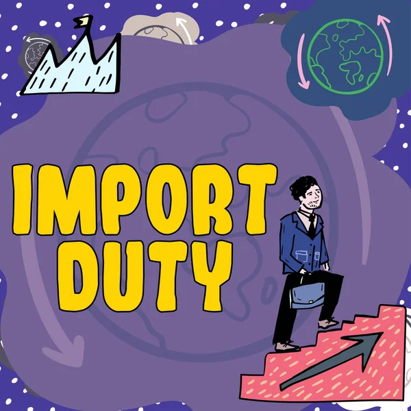 Tekst Der Viser Inspiration Import Duty Business Approach Tax Pålagt - Stock-foto