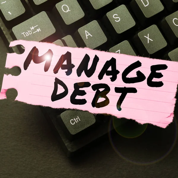 Inspiration Showing Sign Manage Debt Word Written Unofficial Agreement Unsecured — Stock Photo, Image