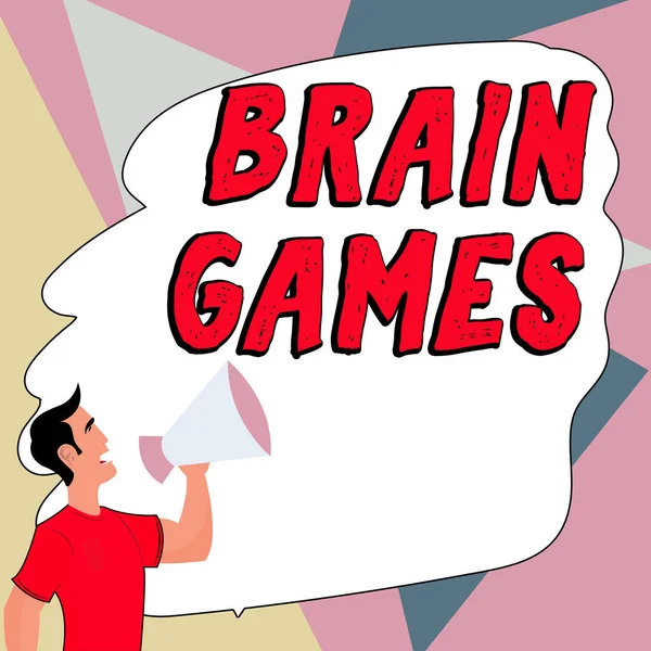 Inspiracja Pokazując Znak Brain Games Słowo Napisane Taktyce Psychologicznej Manipulować — Zdjęcie stockowe