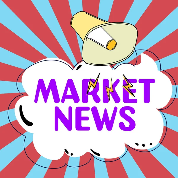 Text Caption Presenting Market News Internet Concept Commercial Notice Trade — Stock fotografie