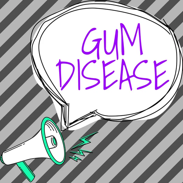 Znak Tekstowy Wskazujący Chorobę Gumy Koncepcja Oznaczająca Zapalenie Tkanki Miękkiej — Zdjęcie stockowe