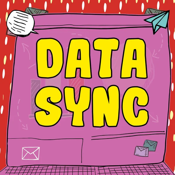 Inspiratie Toont Teken Data Sync Business Concept Data Die Continu — Stockfoto