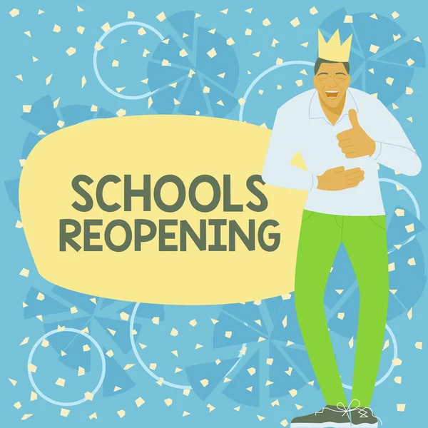 Text Caption Presenting Schools Reopening Business Overview Classes Time Being — Stock Photo, Image