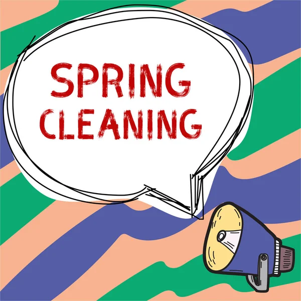 Text Skylt Som Visar Spring Cleaning Business Approach Praxis För — Stockfoto