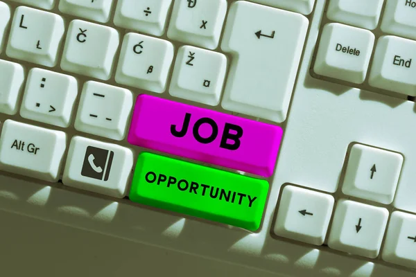 Legenda Conceitual Job Opportunity Foto Conceitual Uma Oportunidade Emprego Chance — Fotografia de Stock
