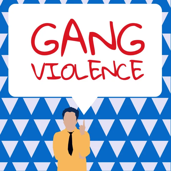 Hand Writing Sign Gang Βία Επιχειρηματική Προσέγγιση Παραβίαση Των Νόμων — Φωτογραφία Αρχείου