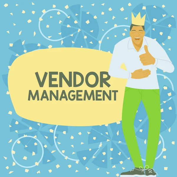 Konzeptionelle Bildunterschrift Vendor Management Aktivitäten Zur Unternehmensübersicht Bei Der Erforschung — Stockfoto