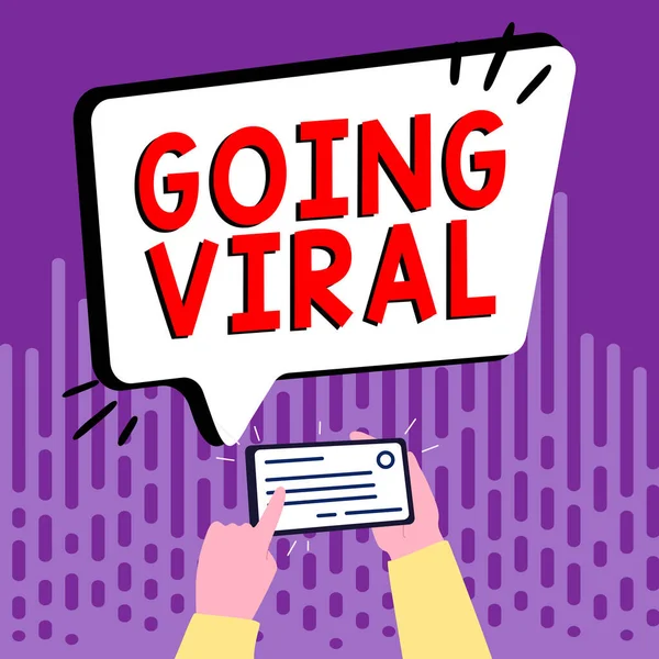 Handschrifttekst Going Viral Business Concept Image Video Link Die Zich — Stockfoto