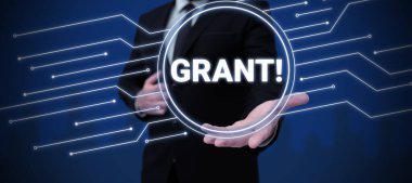 Grant 'i gösteren metin işareti, iş konsepti bir kurum veya hükümet tarafından burs için verilen para
