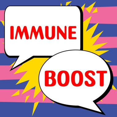 El yazısı metni immün artırıcı, patojenlerin gelişimini engelleyen belirli bir hastalığa karşı koyabilen iş konsepti