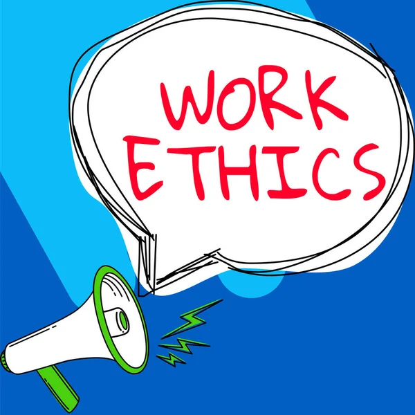 Rukopisný Text Pracovní Etika Podnikatelský Záměr Soubor Hodnot Zaměřením Důležitost — Stock fotografie